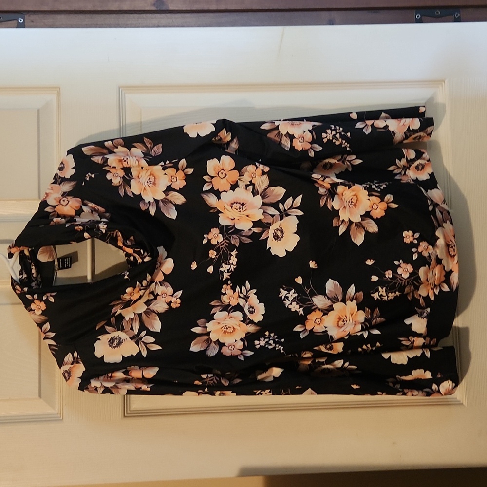 Ranlege Cowl Neck Floral Blouse